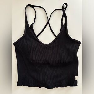VUORI BLACK TANK - RIB CROP - BLACK - L